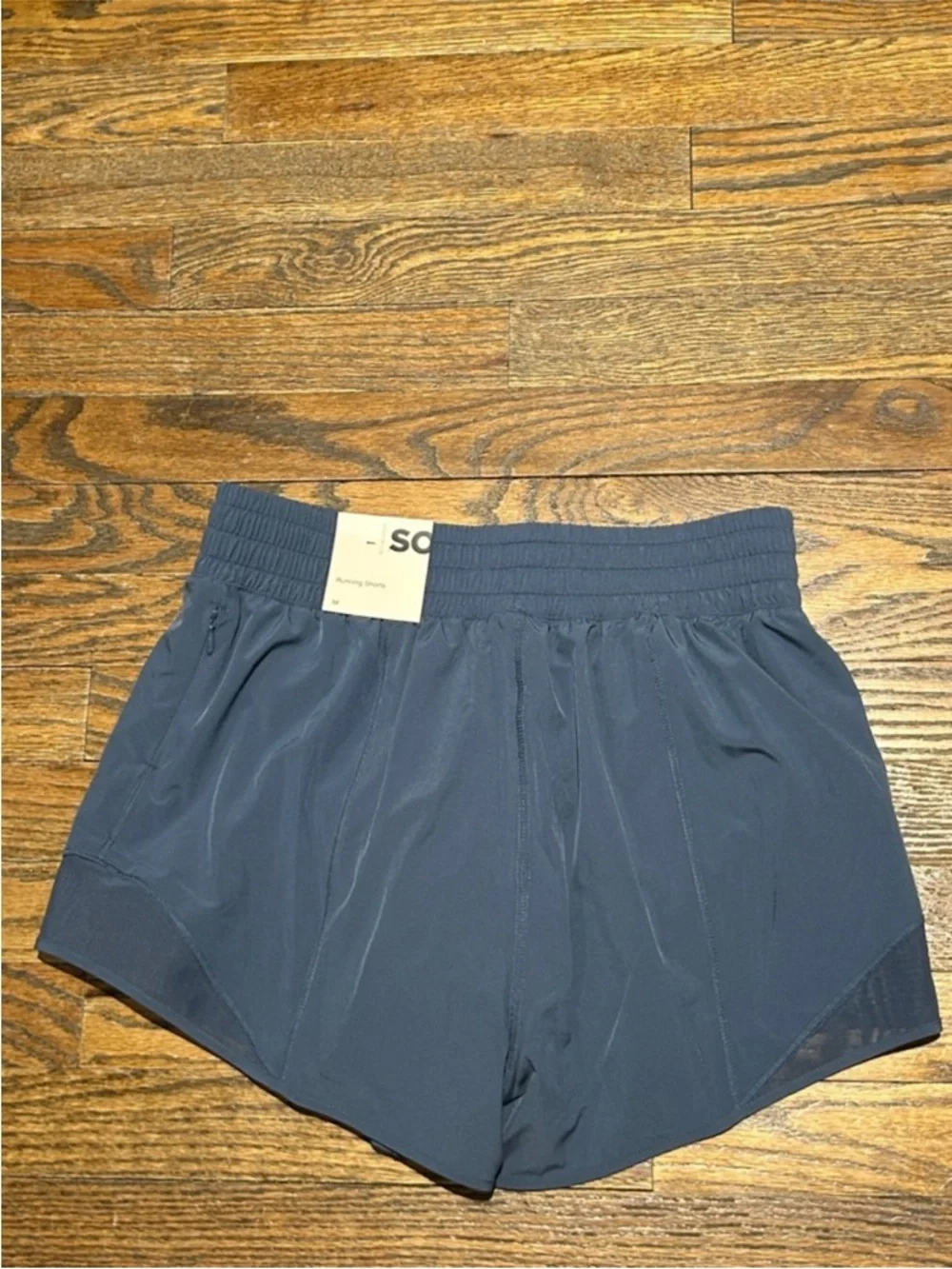 Women's Performance Running Shorts in Navy with Mesh - Picture 4 of 7